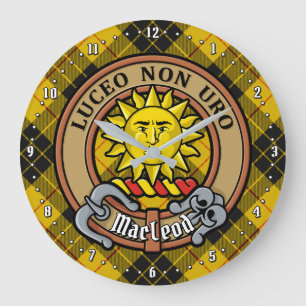 Reloj Redondo Grande Clan MacLeod de Lewis Escudo sobre Tartán