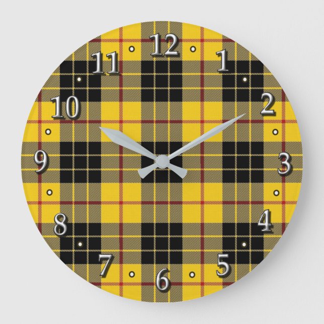 Reloj Redondo Grande Clan MacLeod de Lewis Tartan Scottish Dream Clock (Anverso)