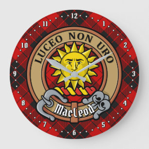 Reloj Redondo Grande Clan MacLeod de Raasay Escudo sobre Tartán
