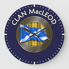Reloj Redondo Grande Clan MacLeod Tartan Knot & Flag