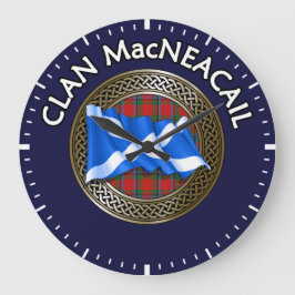 Reloj Redondo Grande Clan MacNeacail Tartan Knot & Flag