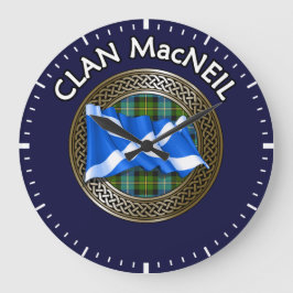 Reloj Redondo Grande Clan MacNeil Tartan Knot & Flag