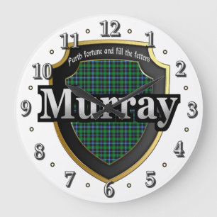 Reloj Redondo Grande Clan Murray Tartan Scottish Dream Clock