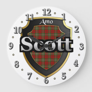 Reloj Redondo Grande Clan Scott Tartan Scottish Dream Clock