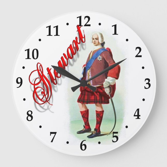 Reloj Redondo Grande Clan Stewart Scottish Dream Clock (Anverso)