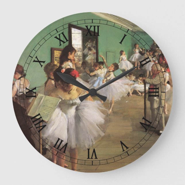 Reloj Redondo Grande Clase de danza de Degas, ballet de impresionismo v (Anverso)
