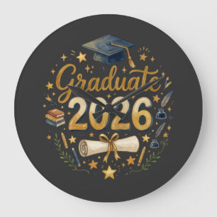 Reloj Redondo Grande Clase de graduación personalizada de 2026 Familia