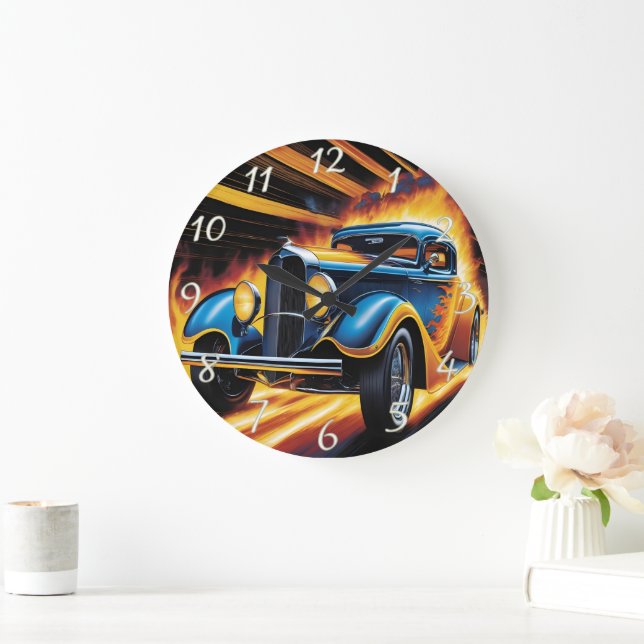 Reloj Redondo Grande Clásica carrera de varillas calientes a través de  (Hogar)