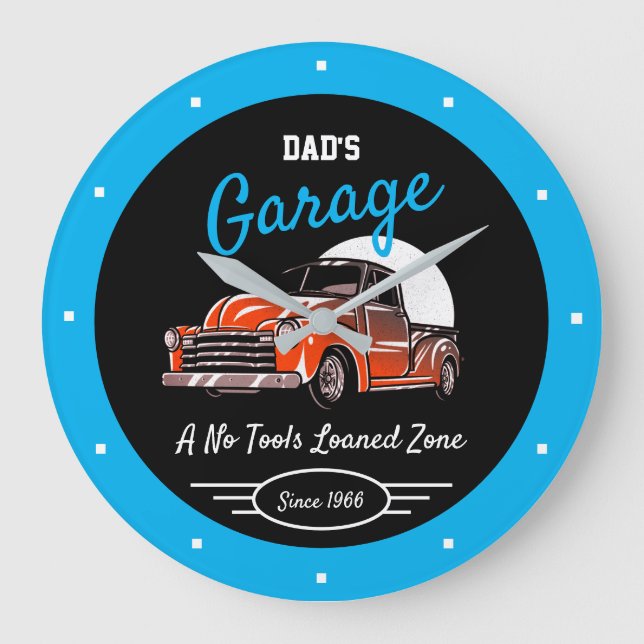 Reloj Redondo Grande Clásico camionero chevy garaje de papá cualquier n (Anverso)