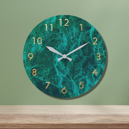 Reloj Redondo Grande Clásico de oro verde marrón