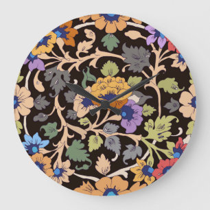 Reloj Redondo Grande Clásico Islámico: Ornamento sin foco floral