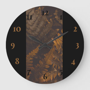 Reloj Redondo Grande Clásico negro y marrón