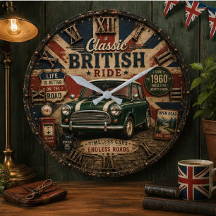Reloj Redondo Grande Classic British Car