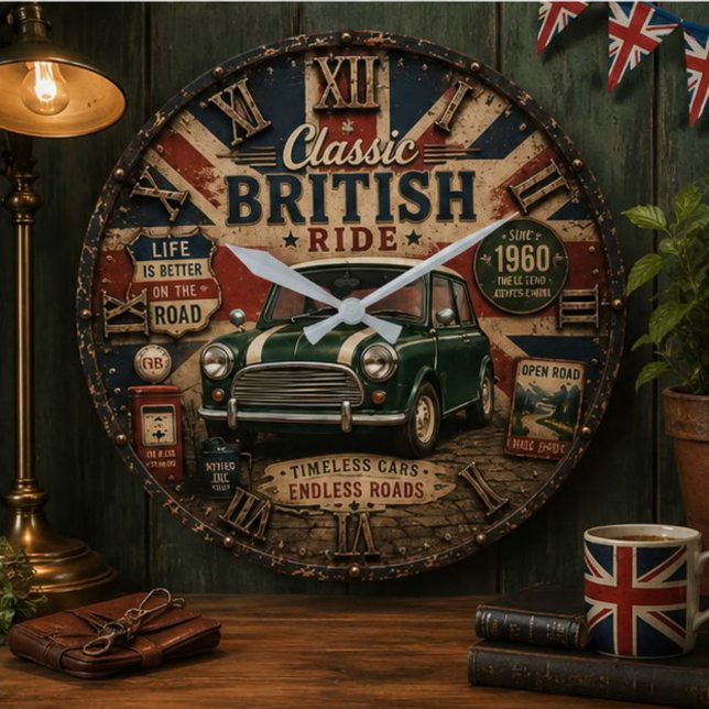 Reloj Redondo Grande Classic British Car (Subido por el creador)