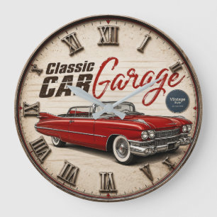 Reloj Redondo Grande Classic Car American Convertible Vintage