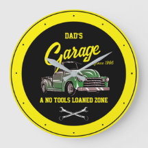 Classic Chevy Truck Garage Name Black Yellow