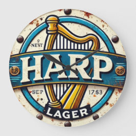 Reloj Redondo Grande Classic Harp Lager Beer Logo Round