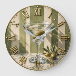 Reloj Redondo Grande Classic Martini Cocktail Bar Decor