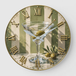 Reloj Redondo Grande Classic Martini Cocktail Bar Decor