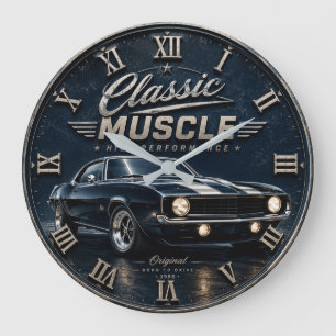 Reloj Redondo Grande Classic Muscle Car Vintage American Muscle Garage 