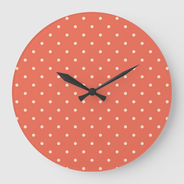 Reloj Redondo Grande Classic Rust Polka Dot (Anverso)