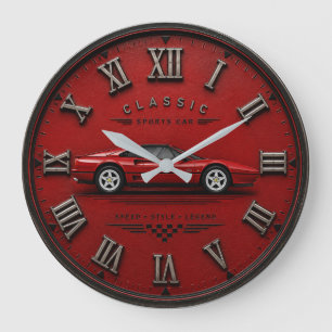Reloj Redondo Grande Classic Sports Car Vintage Italian Supercar Garage