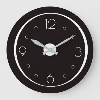 Reloj Redondo Grande Classy Black with White Nos  >Simplistic Clocks