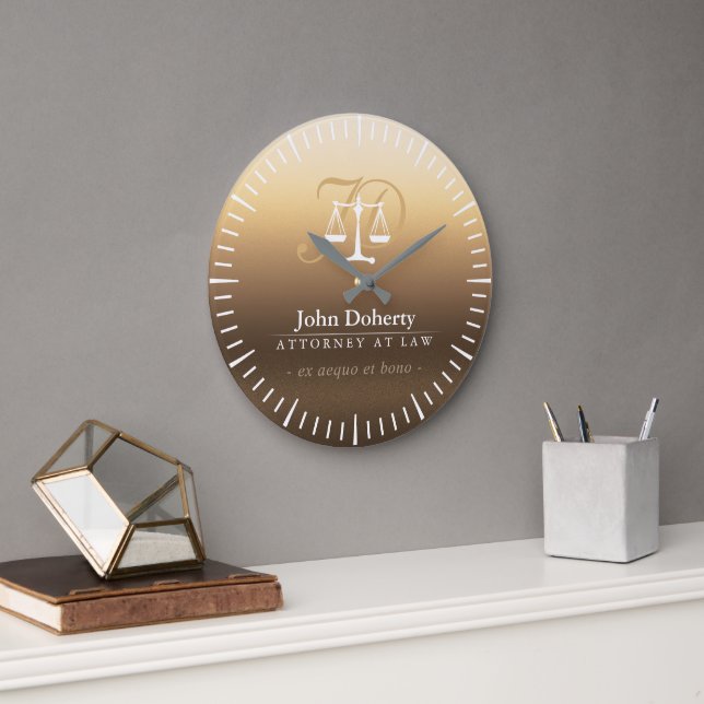 Reloj Redondo Grande Classy Scales of Justice | Lawyer Best (Oficina)