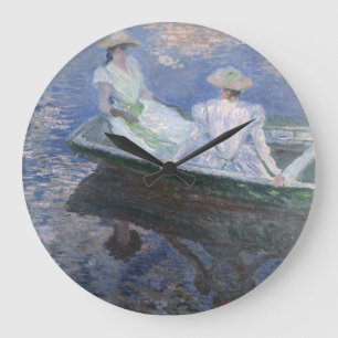 Reloj Redondo Grande Claude Monet - Chicas En Un Barco, 1887