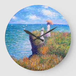Reloj Redondo Grande Claude Monet: Cliff Walk at Pourville