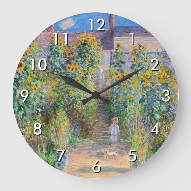 Reloj Redondo Grande Claude Monet - El jardín del artista en Vetheuil (Anverso)