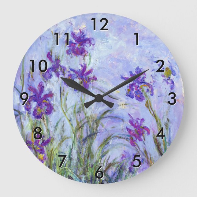Reloj Redondo Grande Claude Monet - Lilac Irises / Iris Mauves (Anverso)