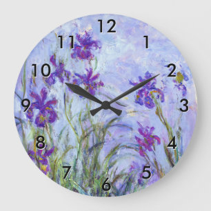 Reloj Redondo Grande Claude Monet - Lilas Irises / Iris Mauves