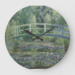 Reloj Redondo Grande Claude Monet - Nieves Y Puente Japonés