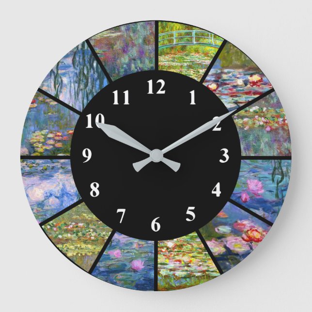 Reloj Redondo Grande Claude Monet Wall Clock Water Lilies Pinturas Art (Anverso)