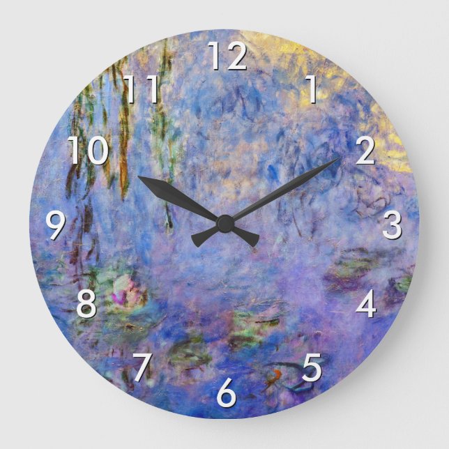 Reloj Redondo Grande Claude Monet - Water Lilies (Anverso)