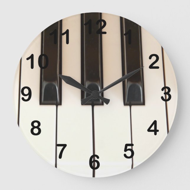 Reloj Redondo Grande Claves de piano (Anverso)