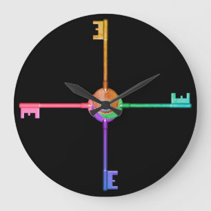 Reloj Redondo Grande Claves - Moderno estilo contemporáneo