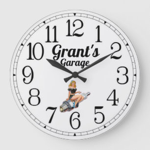 Reloj Redondo Grande Clavija de bujía de garaje de Grant