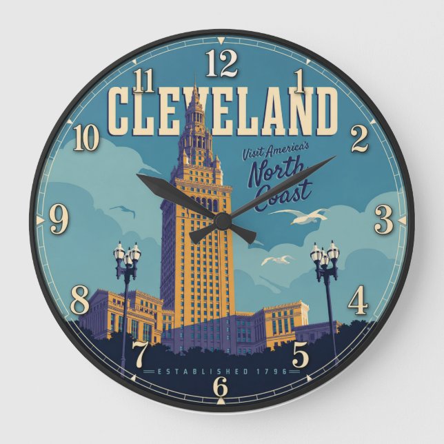 Reloj Redondo Grande Cleveland Ohio (Anverso)