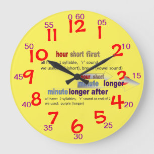 Reloj Redondo Grande CLOCK 1609084 for learning to tell time