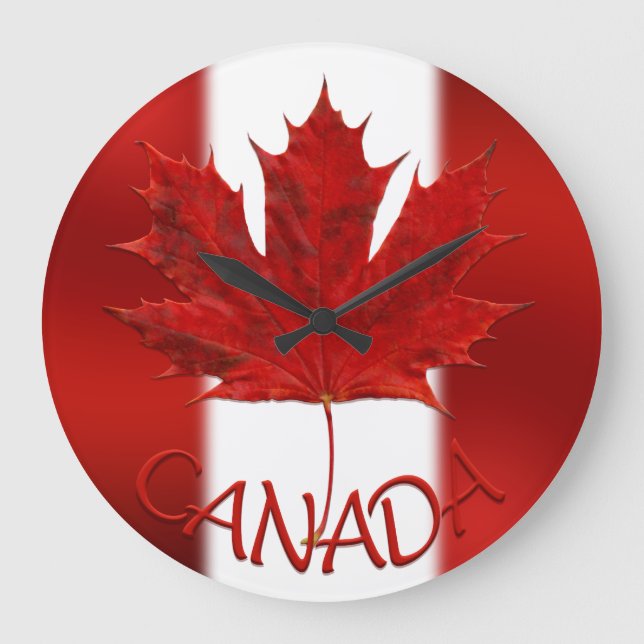 Reloj Redondo Grande Clock Canada Bandera Souvenir Wall Clocks Regalo (Anverso)