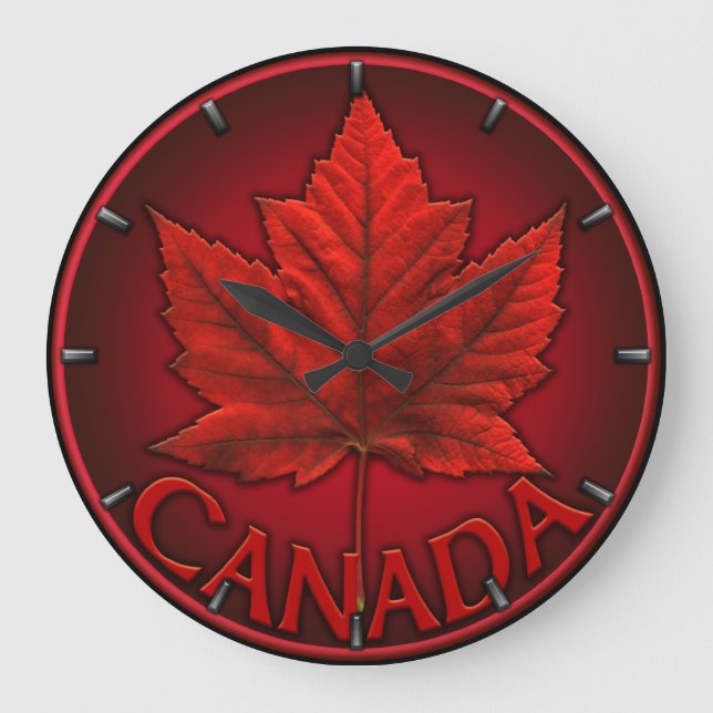 Reloj Redondo Grande Clock Canada Souvenir Wall Clocks & Gifts (Anverso)