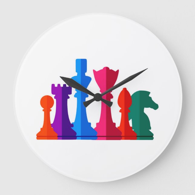 Reloj Redondo Grande Clock Chess (Anverso)