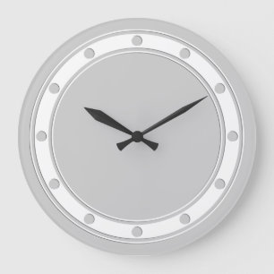 Reloj Redondo Grande Clock Face Rings Dots white para su diseño