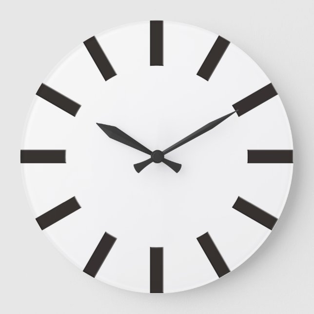 Reloj Redondo Grande Clock Face Stripes black for your design (Anverso)