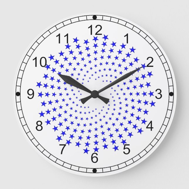 Reloj Redondo Grande Clock - Galaxy of Blue Stars (Anverso)