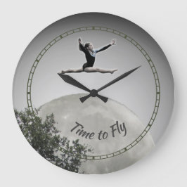 Reloj Redondo Grande Clock - Gymnast Time to Fly