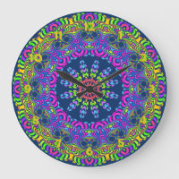 Clock Mandala - neon 2