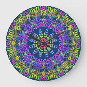 Reloj Redondo Grande Clock Mandala - neon 2